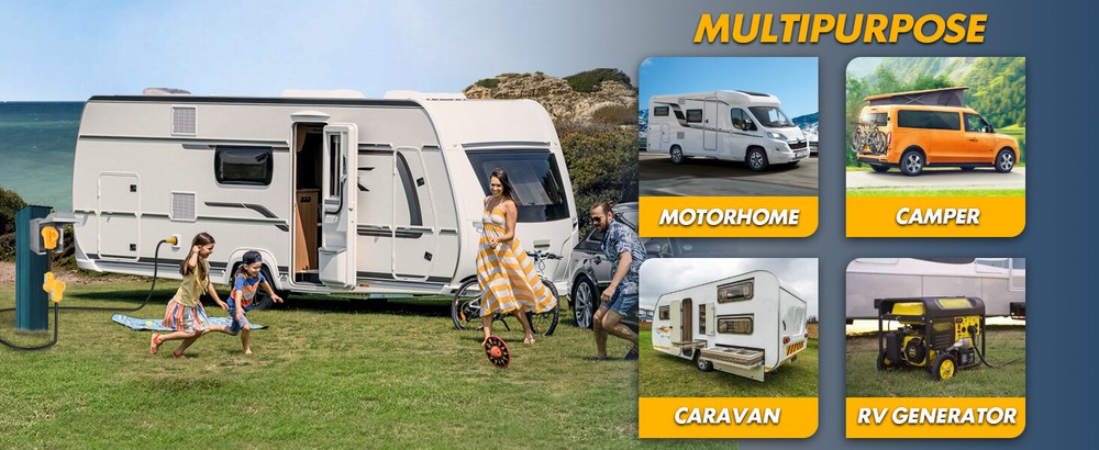 30Amp RV Female Power Plug Replacement 125V Heavy-Duty Electrical Cord End US