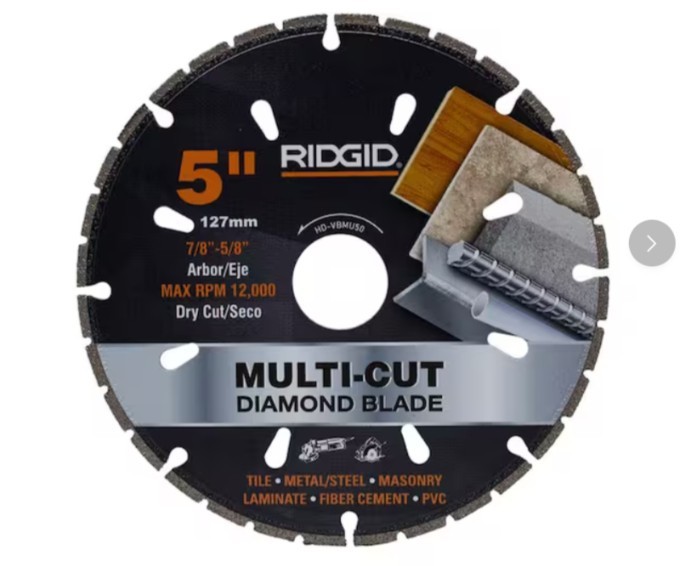 RIDGID 5 inch Diamond Multi-Cutting Blade, NEW, OPEN BOX
