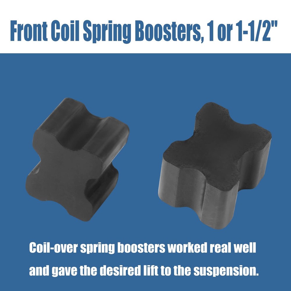 Heavy Duty Rubber Front Coil Spring Booster Kit, Spacers, 1.5"...