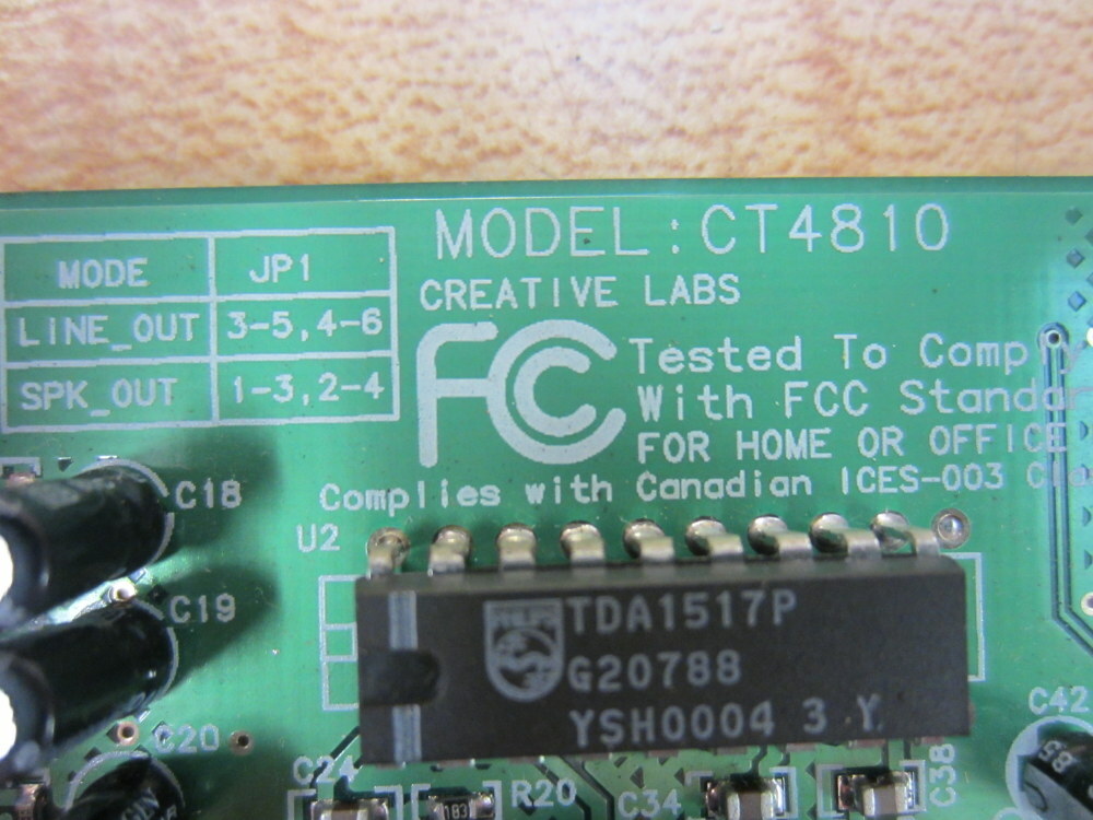 Creative Labs CT4810 Sound Blaster Card PCI