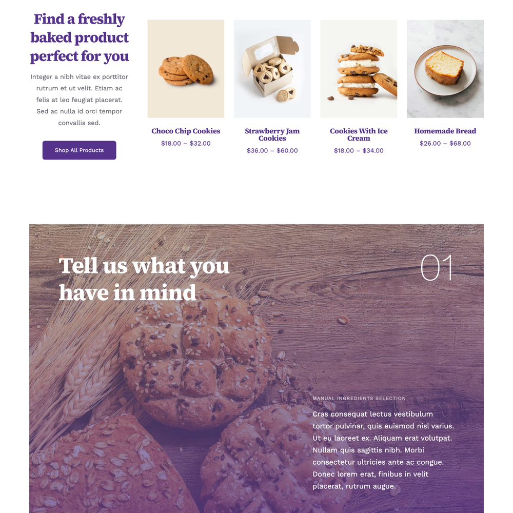 Bakery Website Design with Free VPS Web Hosting and Installation