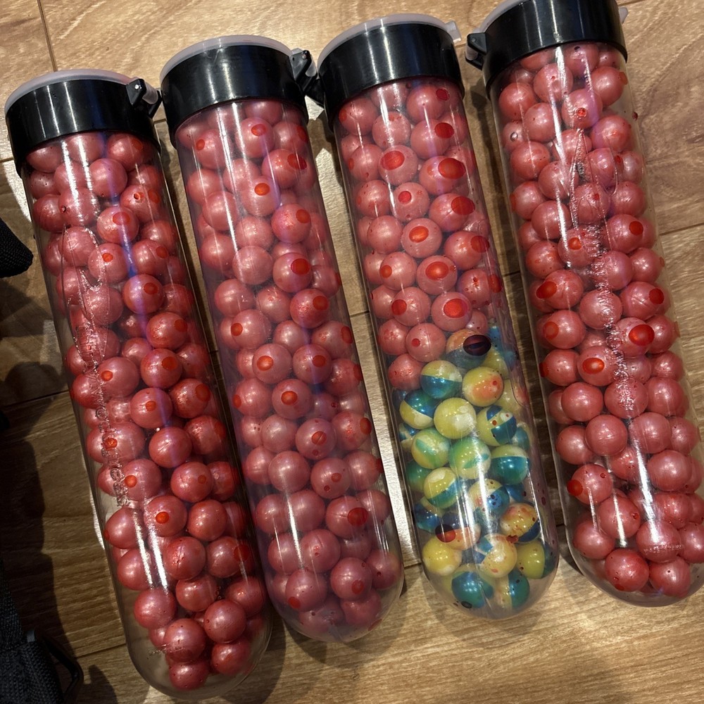 Java Paintball 5 Pod Tank Pouch pack harness, with .68 caliber paintballs