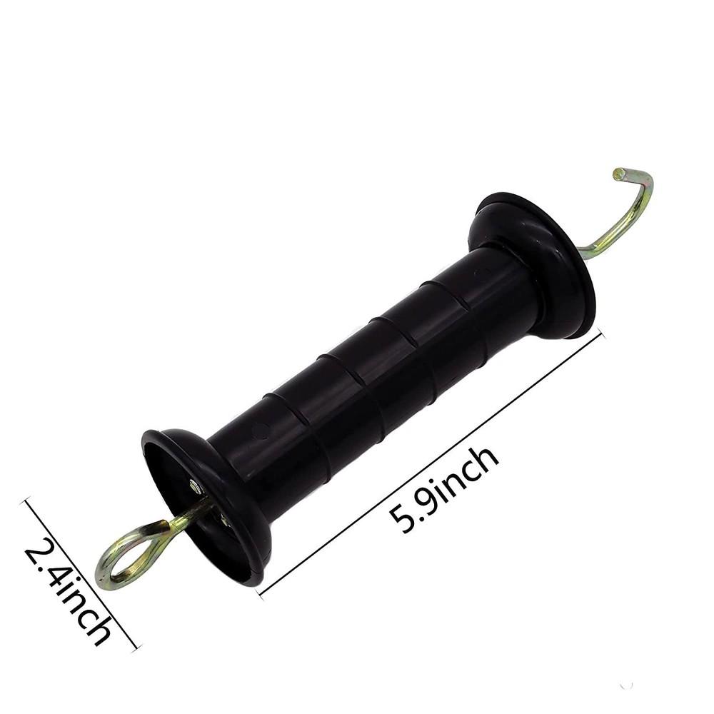 6Pcs Plastic Electric Fence Gate Handle Insulators Gate Handle with Spring Black