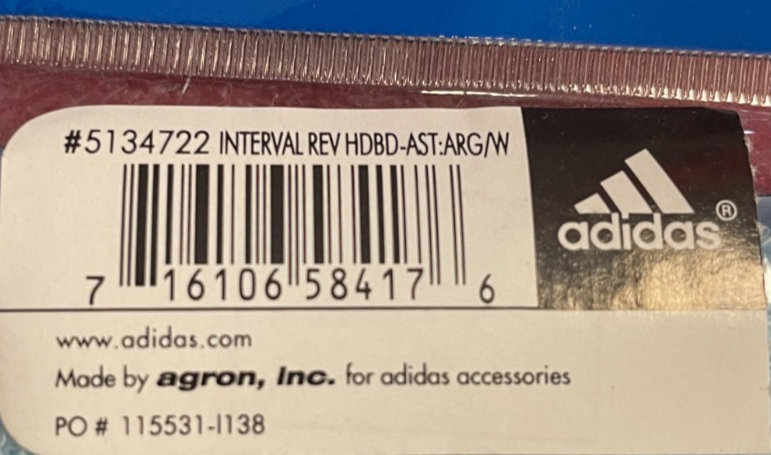 adidas Reversible Headband - Light Blue/White