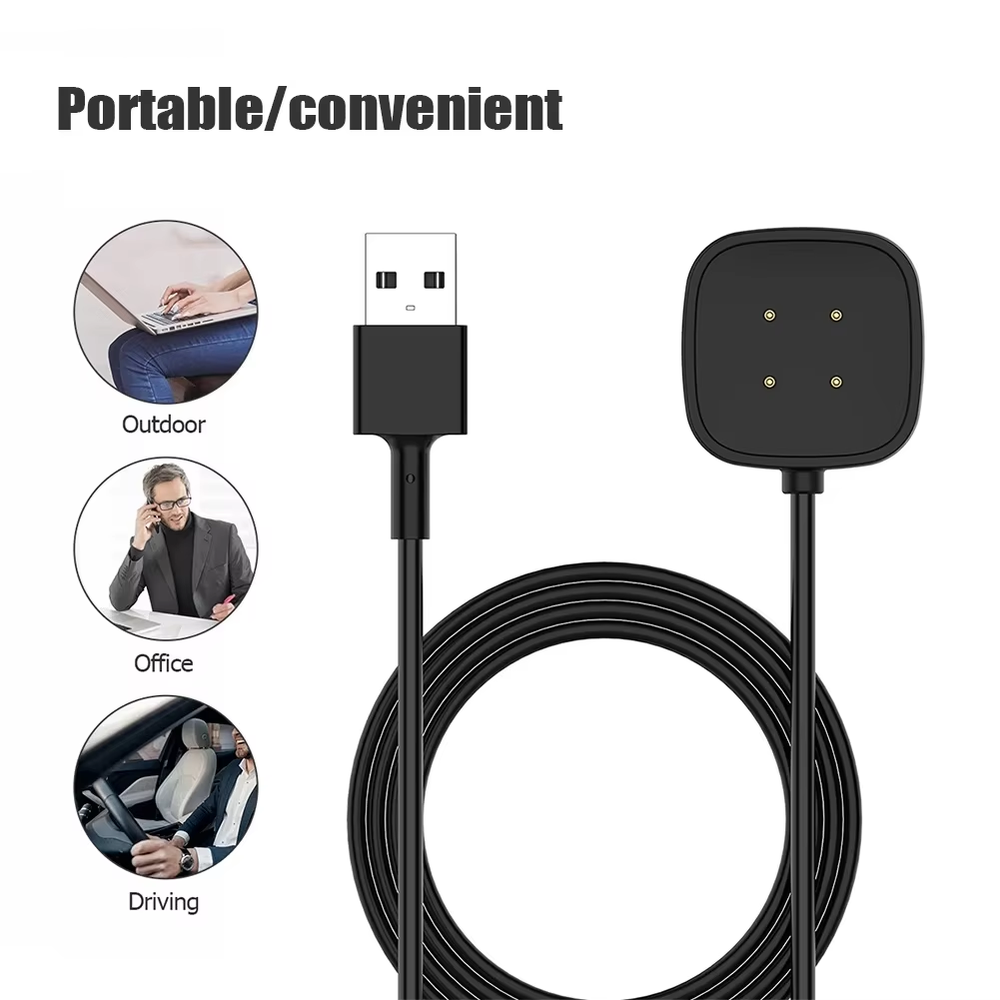 Replacement Magnetic USB Charger Cable for Fitbit Versa4 Versa3 Sense Sense 2