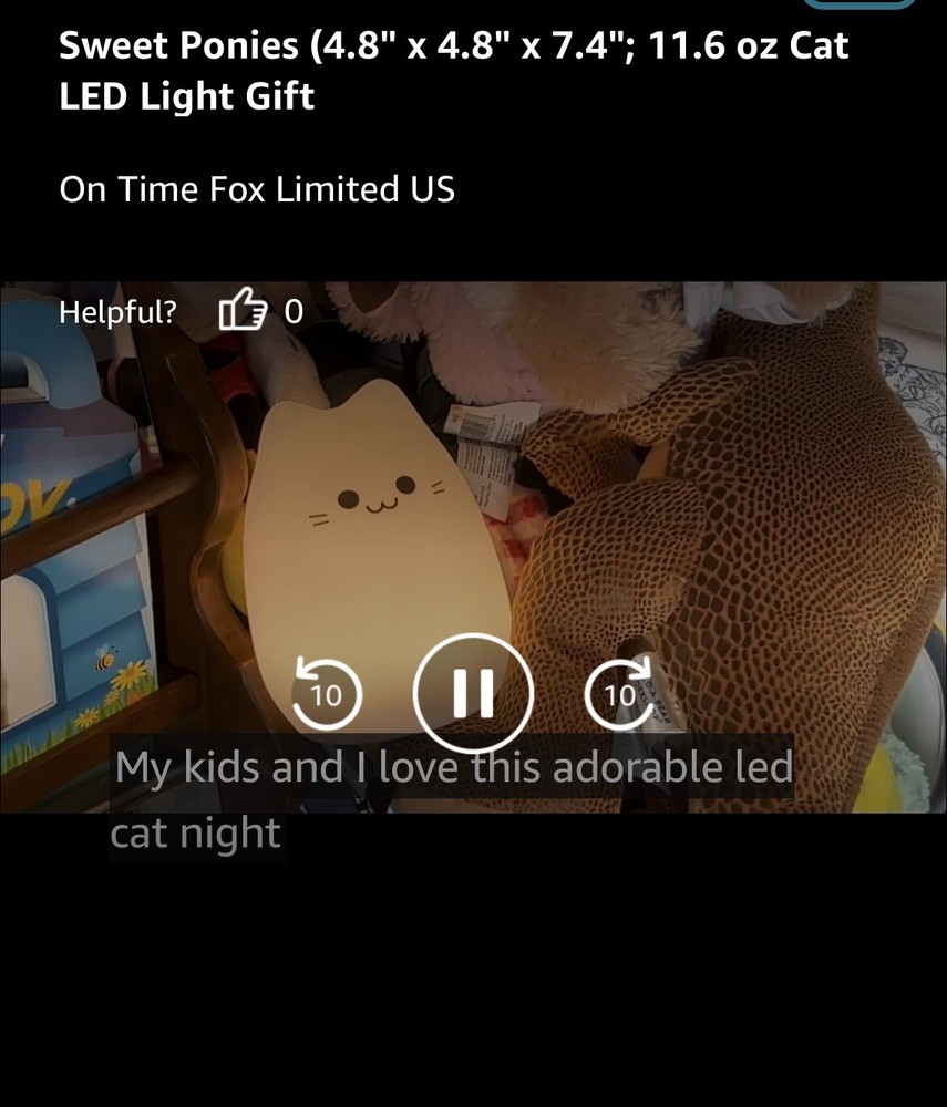 Cat Night Light Or Table Lamp Changes Color Remote Control By Sweet Ponies