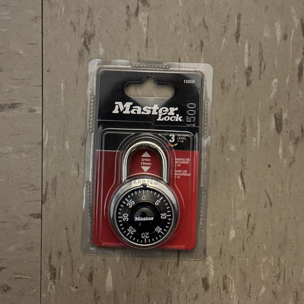 Master Lock 1500D 3/4” Combination Padlock Black/Silver