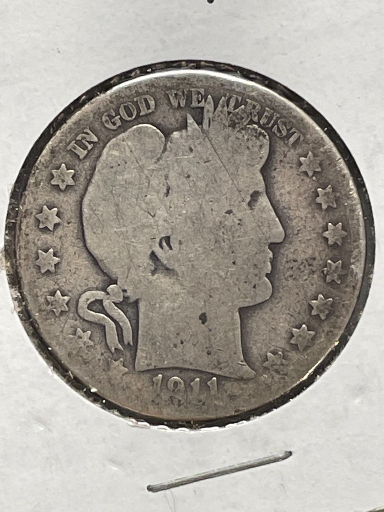 1911D Barber 90% Silver Half Dollar GOOD #97.