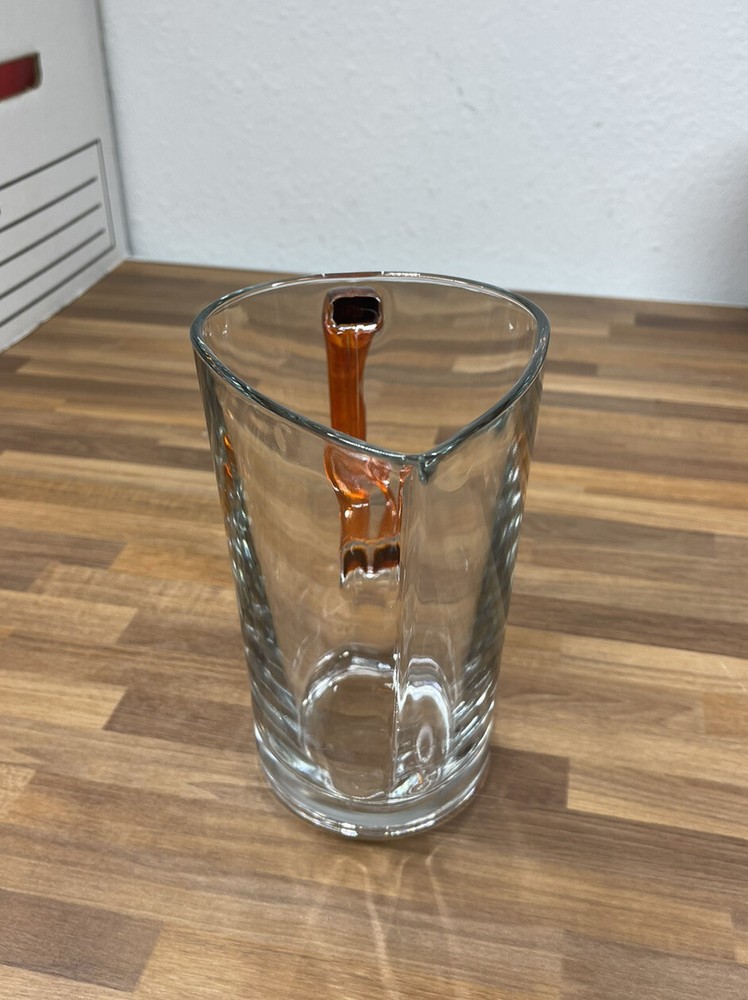 Modern Form Clear Glass Pitcher with Amber Handle