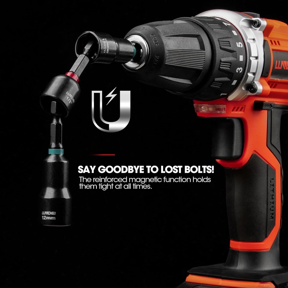 Magnetic Impact Nut Driver Set 55PCS 1/4 socket set with Deep Driver Bit Sets