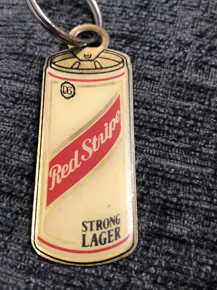 Red Stripe Vintage Keyring Collectable
