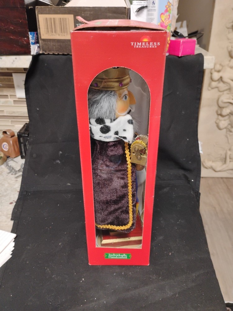 Timeless Treasures Nutcracker/15"/Nib/ Green Blue Black White