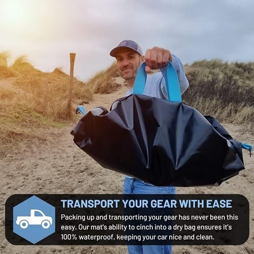 Wetsuit Changing Mat Bag - Surf Changing Mat with Shoulder Strap, Wetsuit Blue