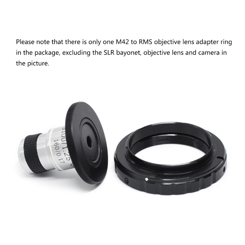 M42 to RMS Thread Microscope Objective Lens Adapter