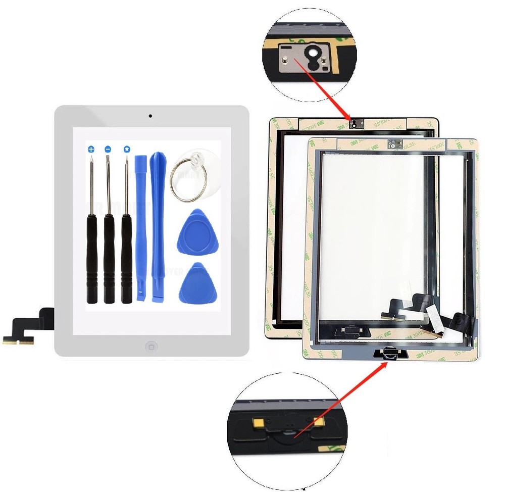Screen Glass Digitizer replacement for iPad 2 A1395 A1397 A1396 with tools