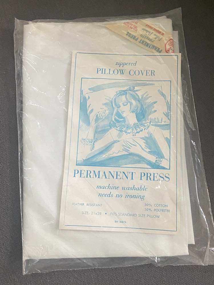 Vintage Zippered Pillow Cover Protector Standard Pillow