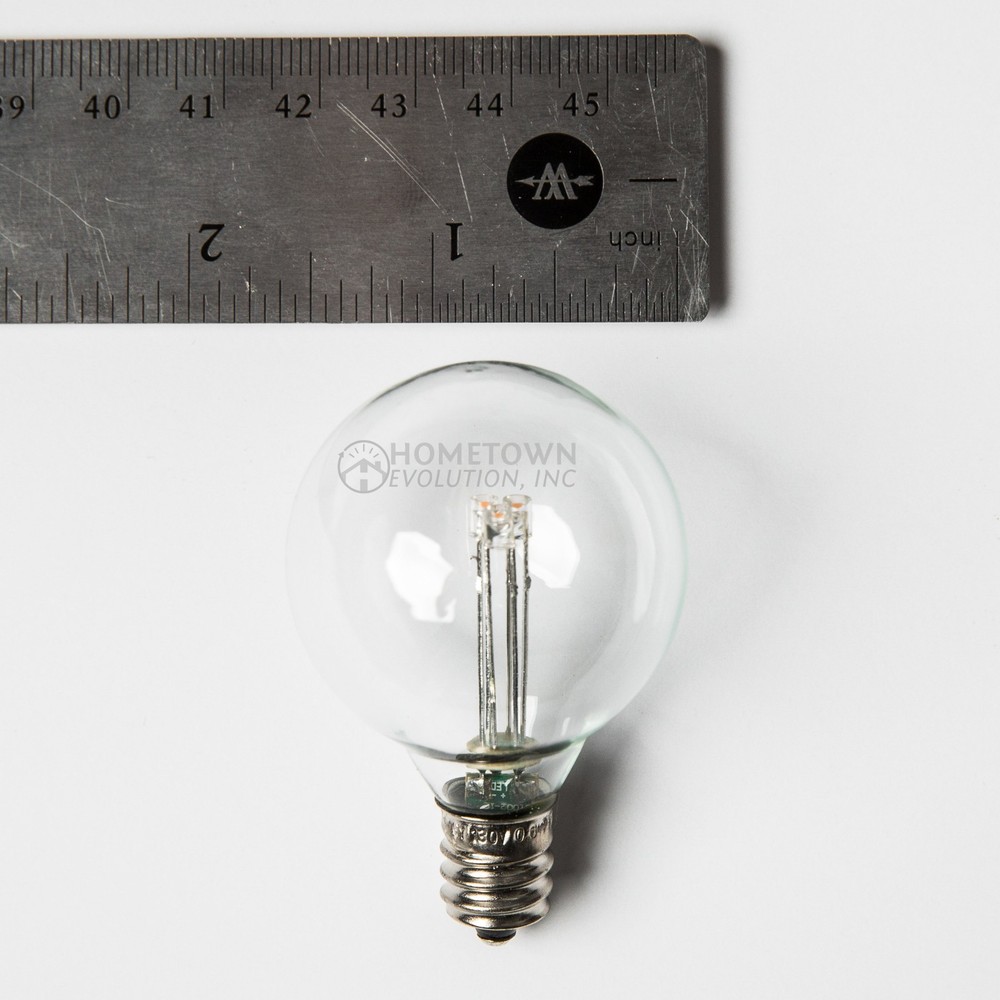Box of 25 G40 LED Diode 1.6” 0.6W C7 E12 Base String Light Replacement Bulbs