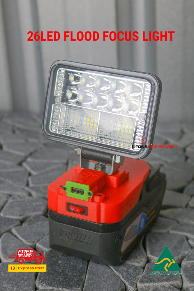 LED Work Light Torch USB Camping Workshop Flashlight For AEG Ridgid 18V Battery