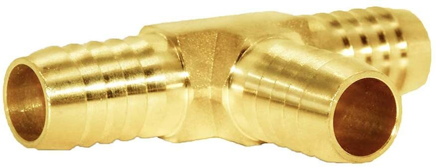 5/8"ID Hose Barb Tee 3 Way Updated QualityUnion Fitting Intersection/Split Brass