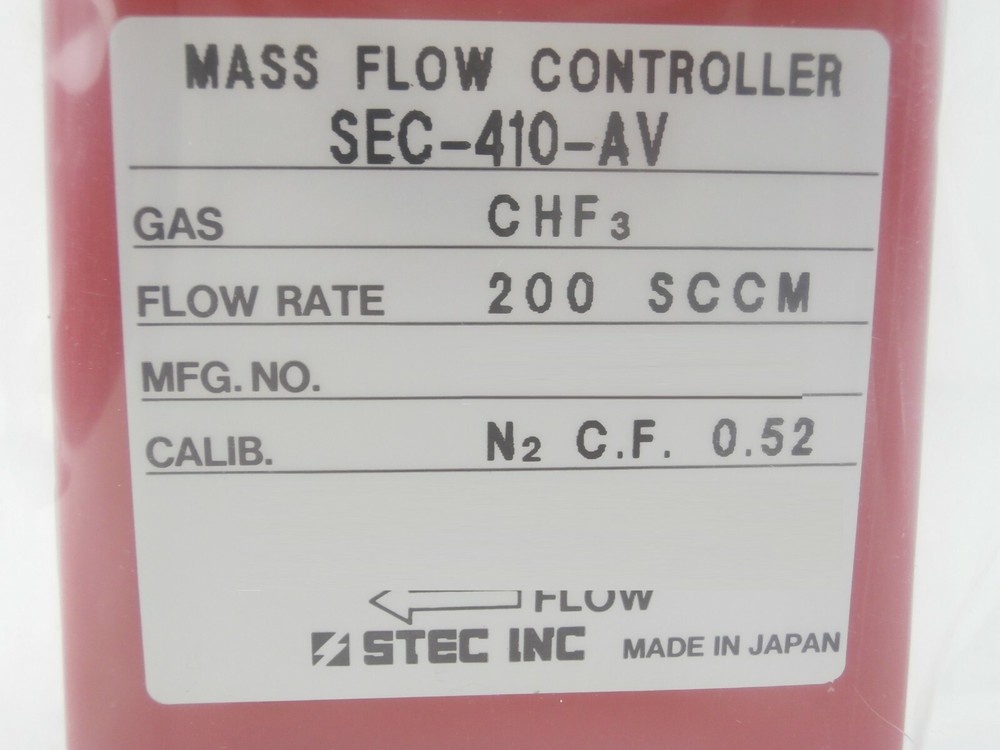 STEC SEC-410-AV Mass Flow Controller MFC SEC-410 200 SCCM CHF3 New Surplus