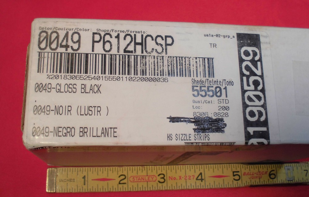 1 pc. Gloss Black: Ceramic Liner-Sizzle Tile 1/2" X 6" by American Olean, NEW