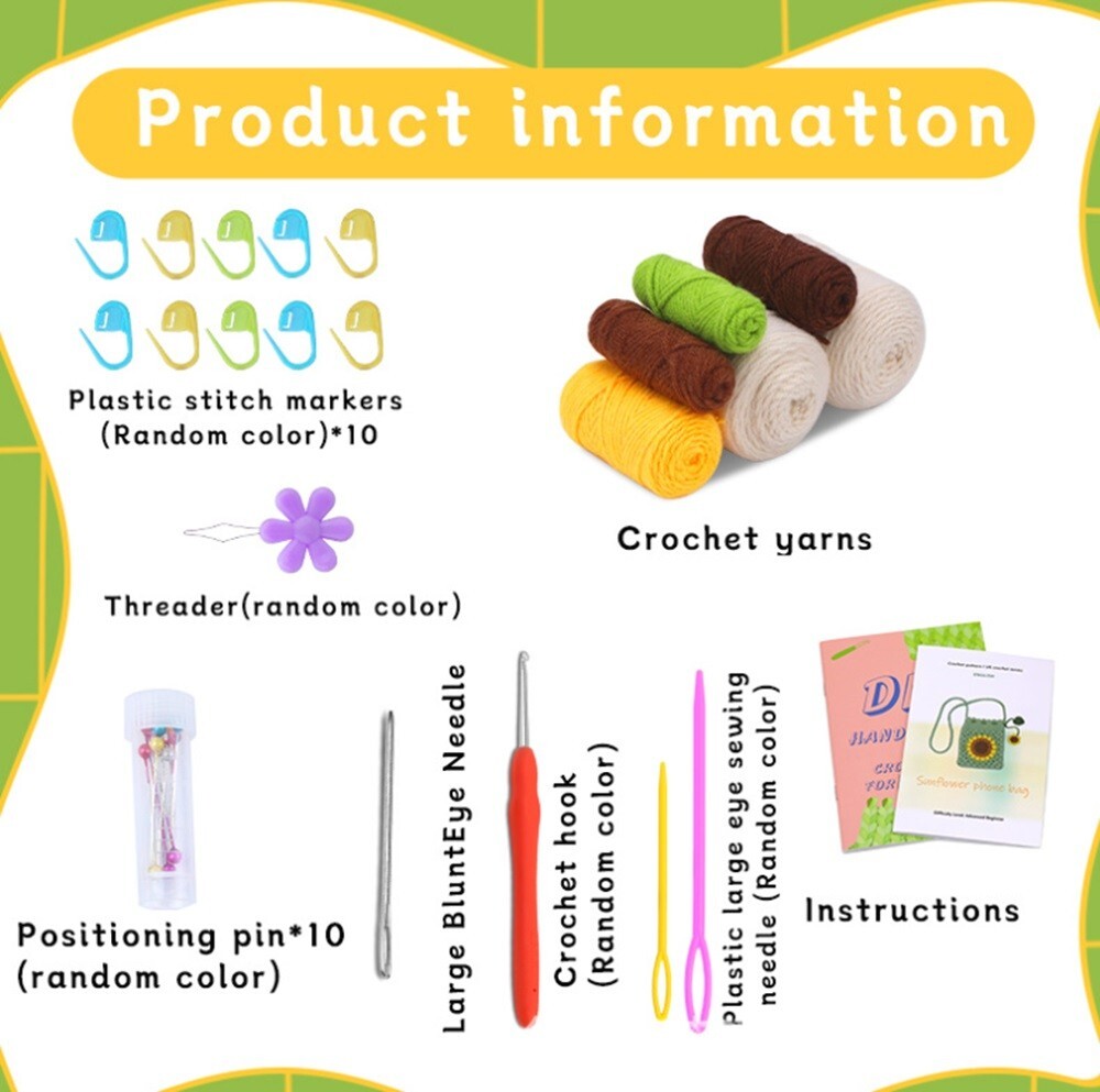 Beginners Crochet Phone Bag Kit –DIY Craft Starter w Step-by-Step Video Tutorial