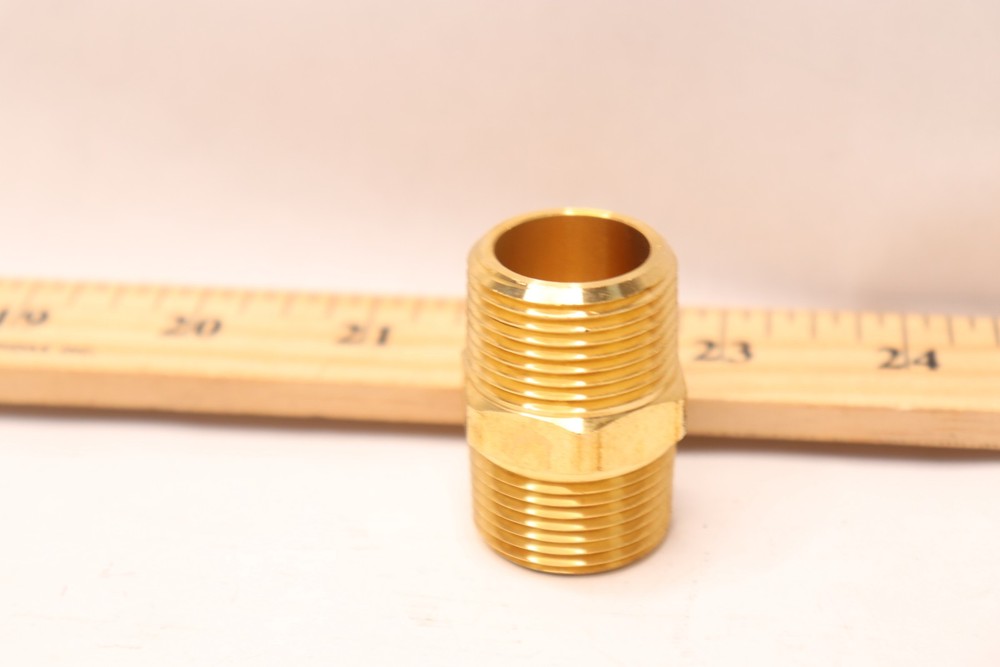 Everbilt 3/4 in. x Close MIP Brass Hex Nipple Fitting