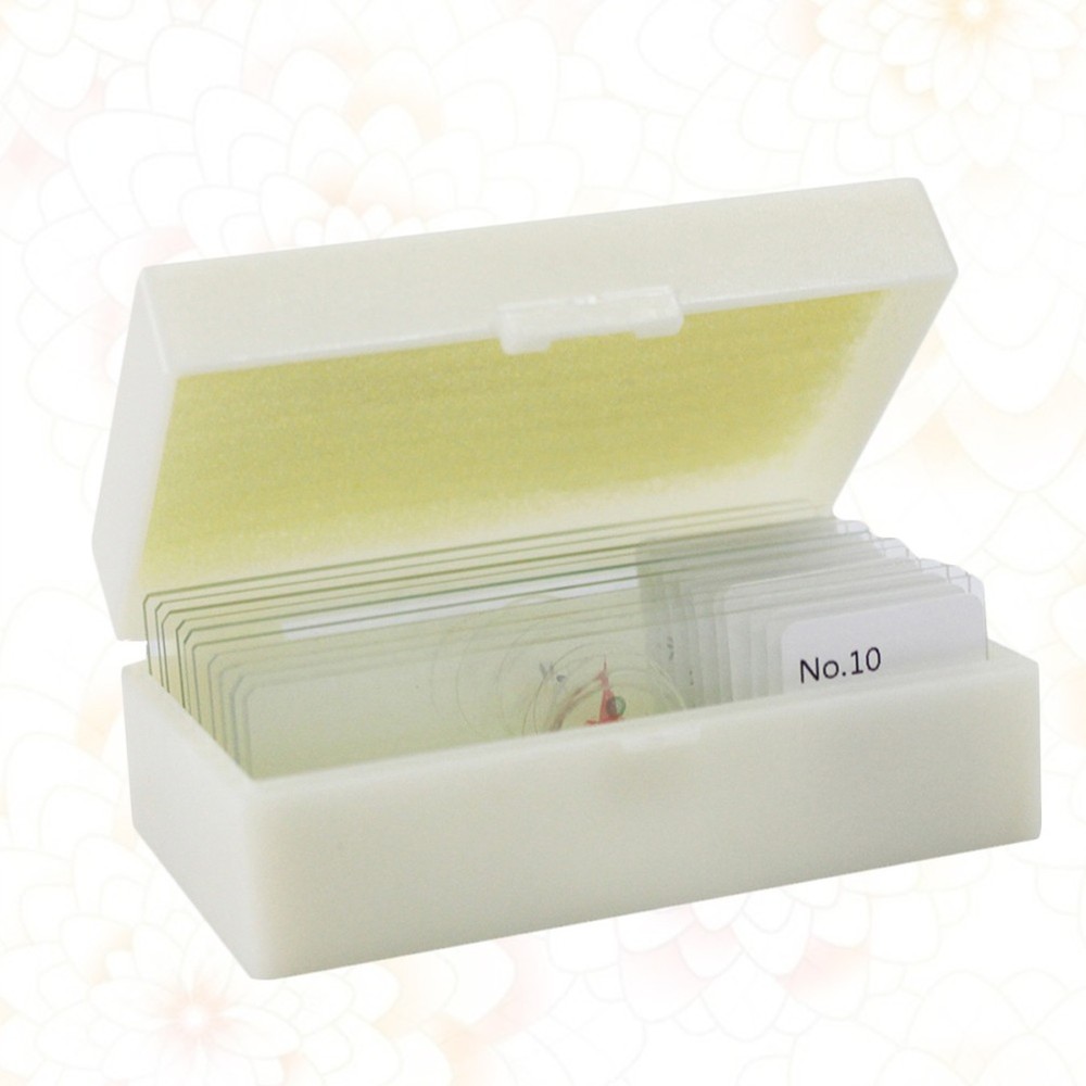 10 PCS/Set Specimen Slides for Microscope and Coverslips Concave