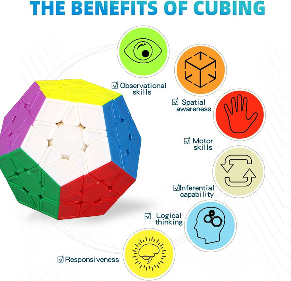 Megaminx Speed Cube, Stickerless 3X3X3 Pentagonal Speed Cube Dodecahedron Magic