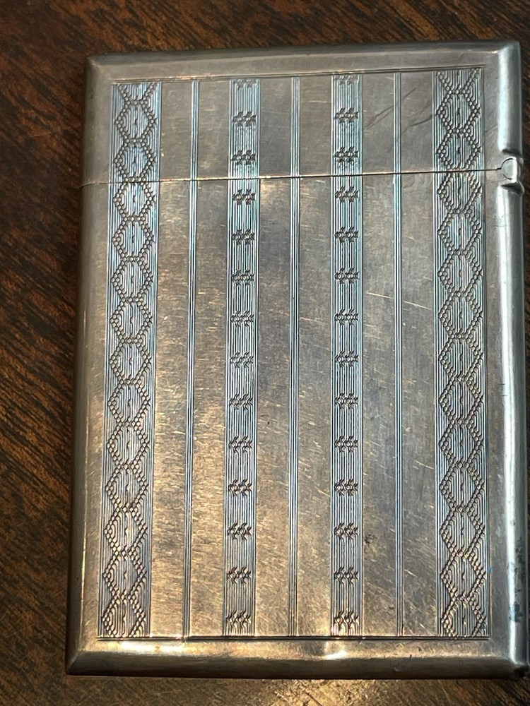 Gorham Co. Victorian England 1840s Sterling Silver Engraved Hinged Card Case