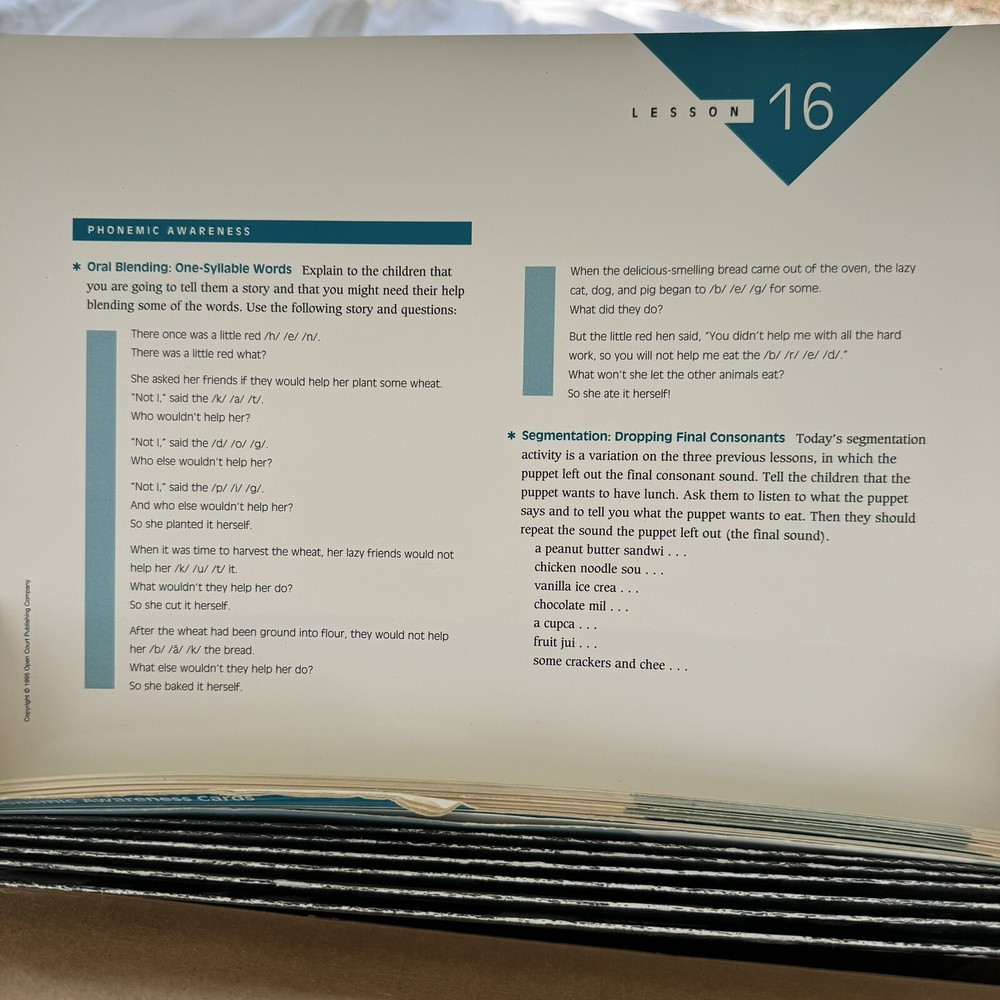 Open Court Phonemic Awareness And Phonics Kit Reading Educational Program Vol. 1
