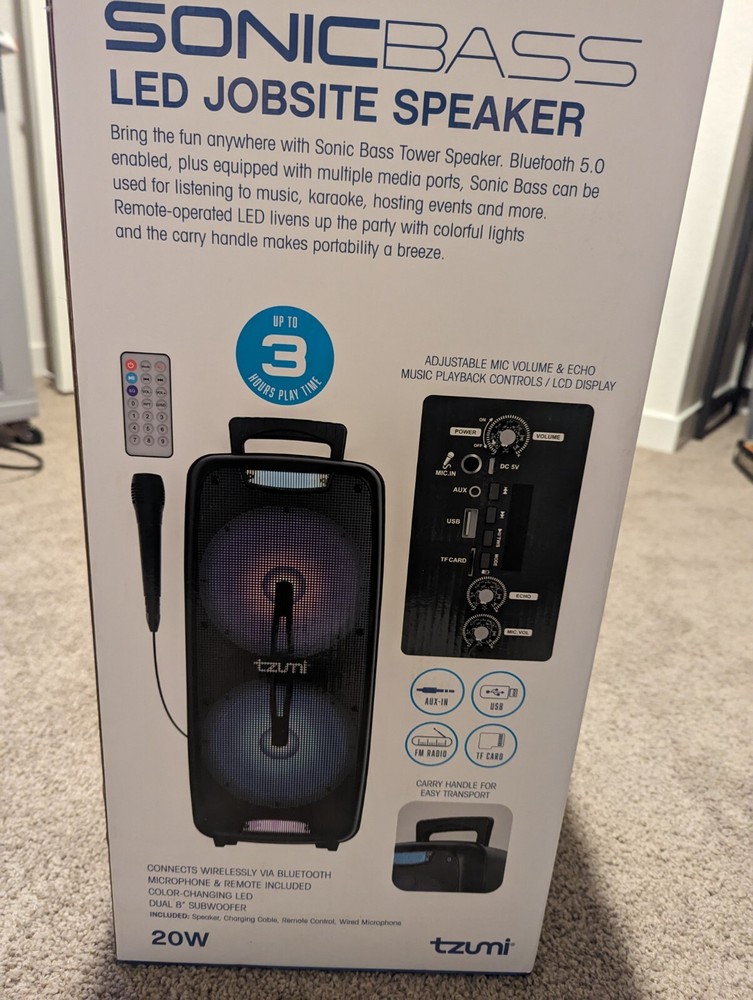 Sonic Bass LED Job site Speaker