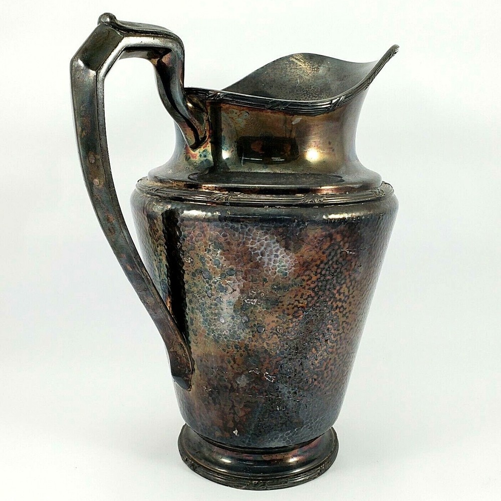 Vintage 1928 Reed & Barton Water Pitcher Hammered Surface Pattern 5585
