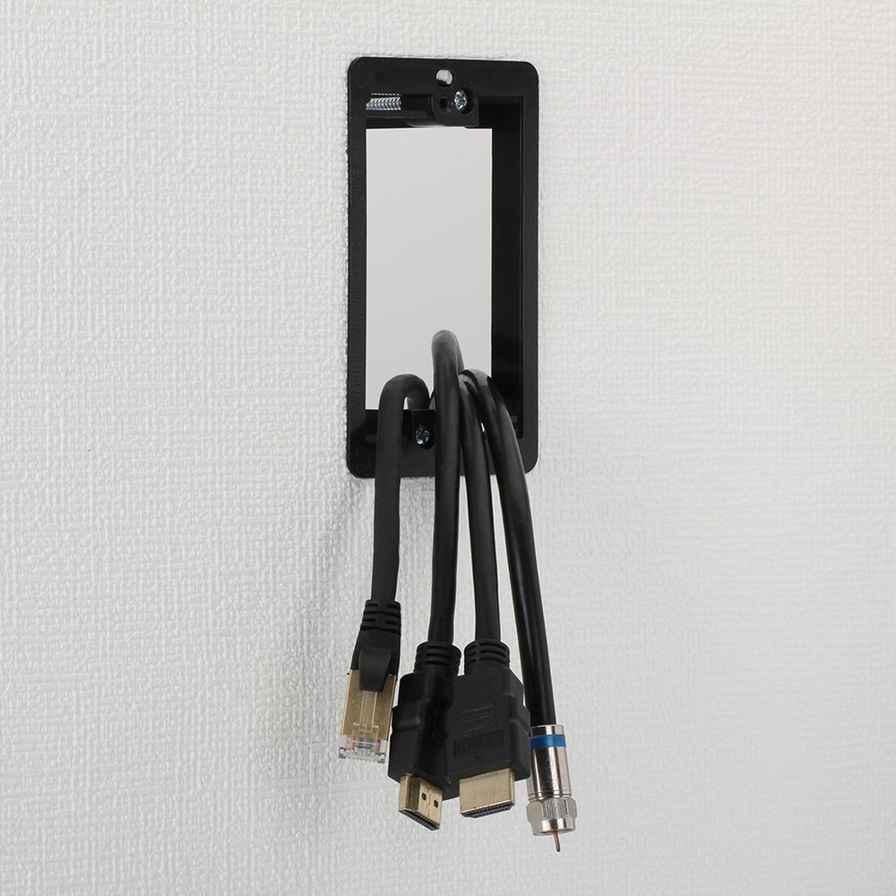 Cable Wall Plate + Mounting Bracket Round Silicone Passthrough for Cables 5-Pack