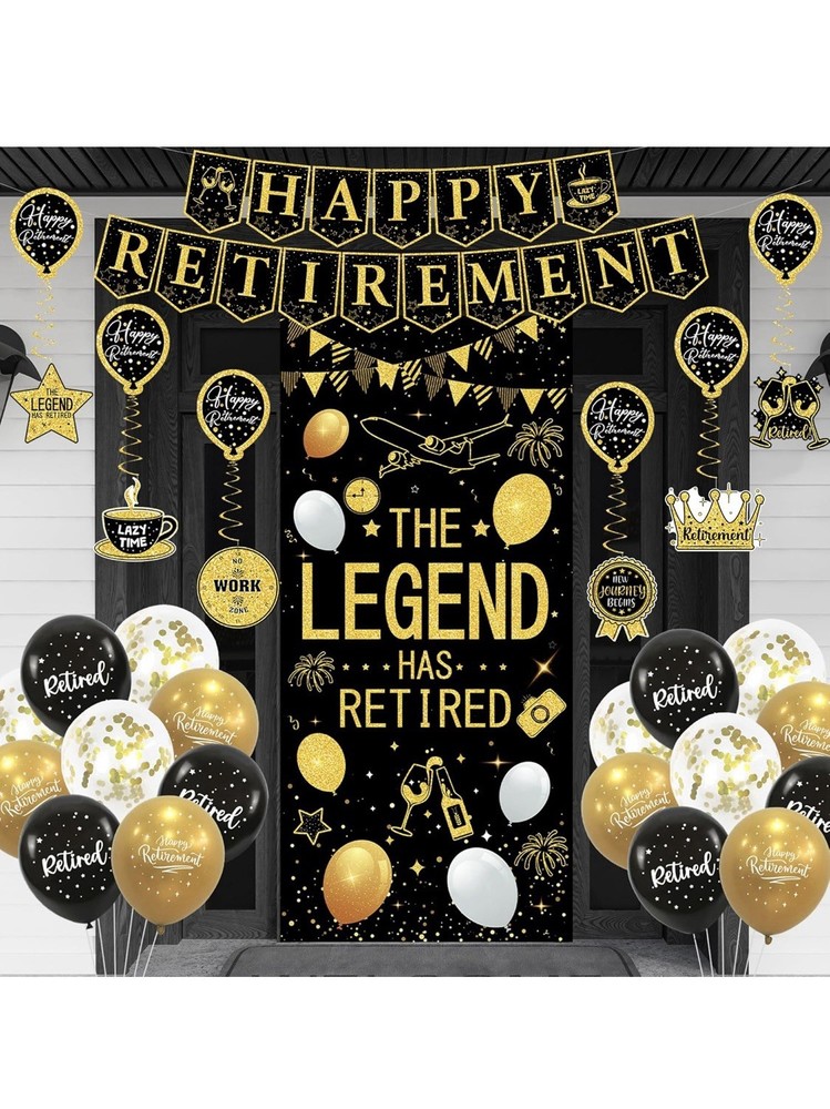 Black & Gold Retirement Decorations