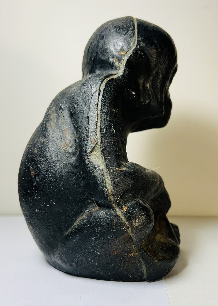 Antique Cast Iron Monkey String Holder