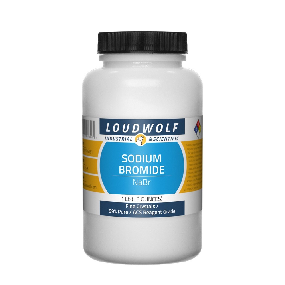Sodium Bromide, 1lb, ACS Reagent Grade, Sturdy Bottle, SHIPS SAME DAY
