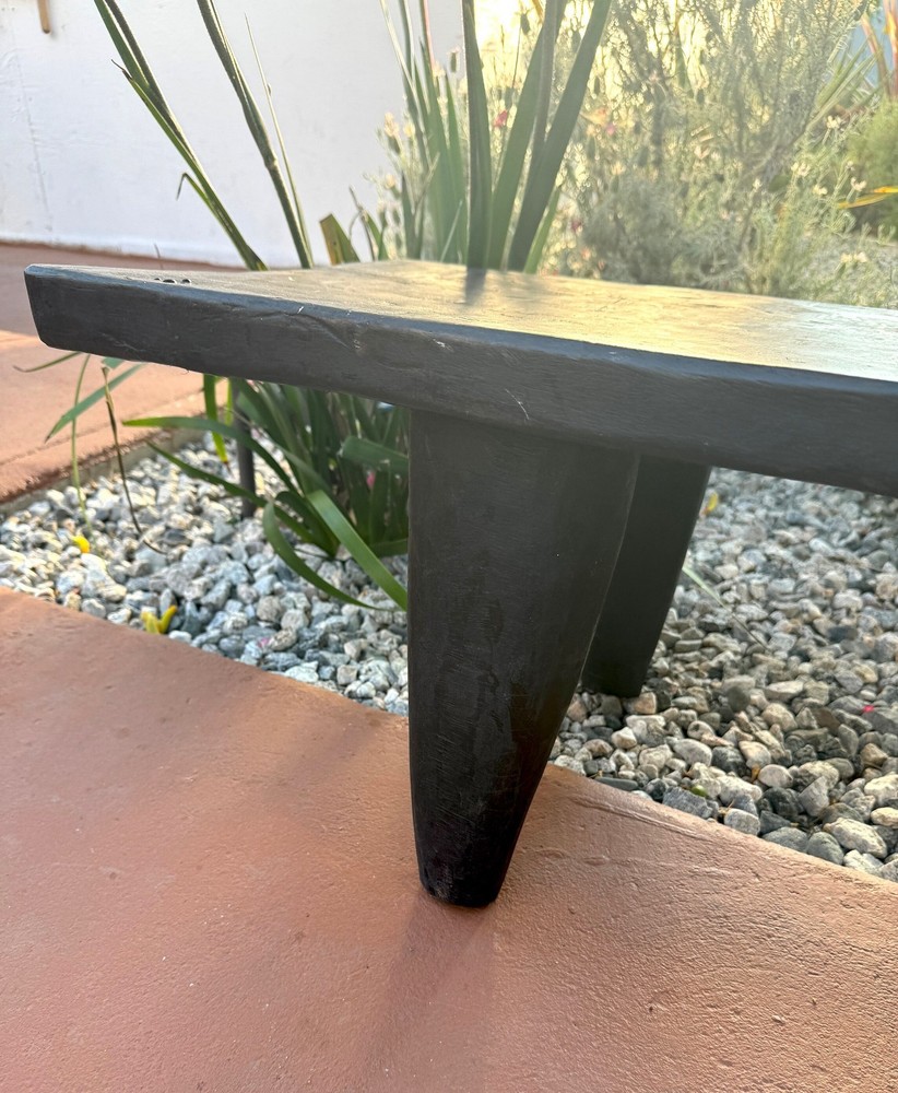 37" Vintage Senufo Bench: Rustic African Wood Coffee Table
