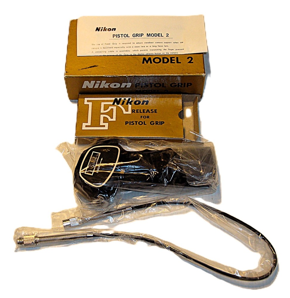 NIKON PISTOL GRIP MODEL 2 W/CABLE RELEASE/BOXES/INSTRUCTIONS NEVER USED