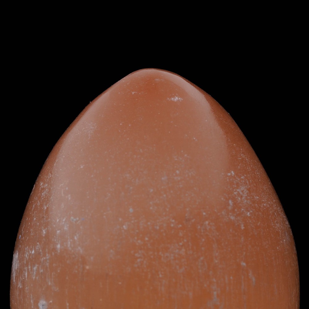 Hand-Carved Orange Selenite Egg From Morocco