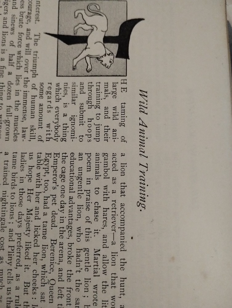 Sk264 Ephemera 1899 Article Wild Animal Training