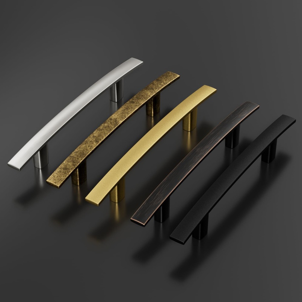 20 Pack Brushed Gold Solid Zinc Alloy Cabinet Knobs T Pulls Modern Hardware