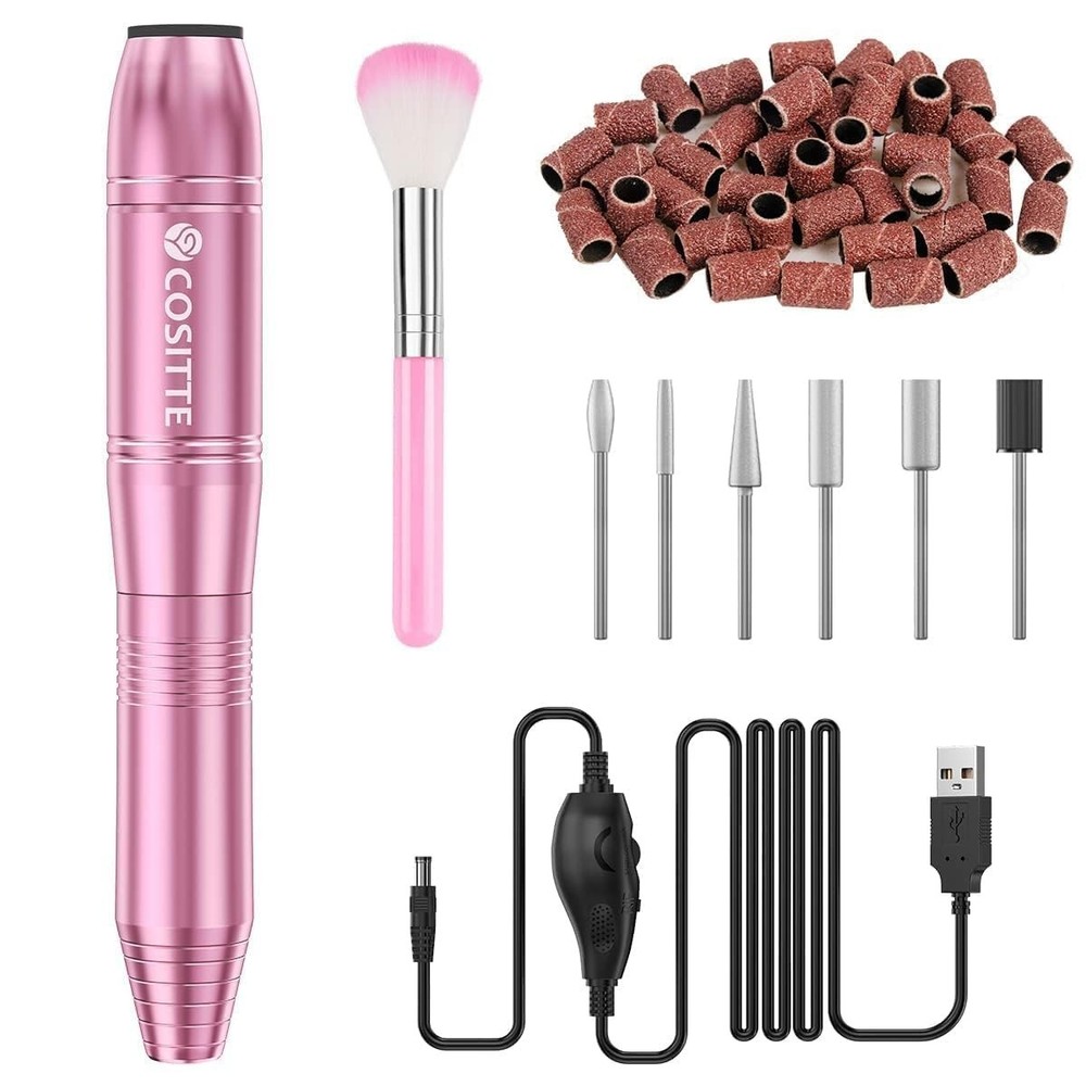 Compact Electric Nail Drill Machine: Adjustable Speed & Lightweight Design, Pink