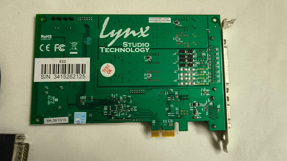 Lynx E22 professional sound card PCIE interface with digital I/O cable