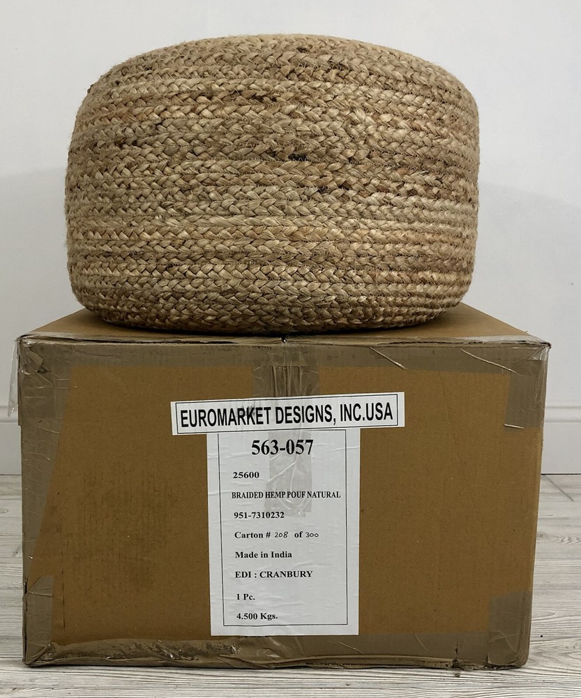 Euromarket Designs Braided Hemp Pouf /b