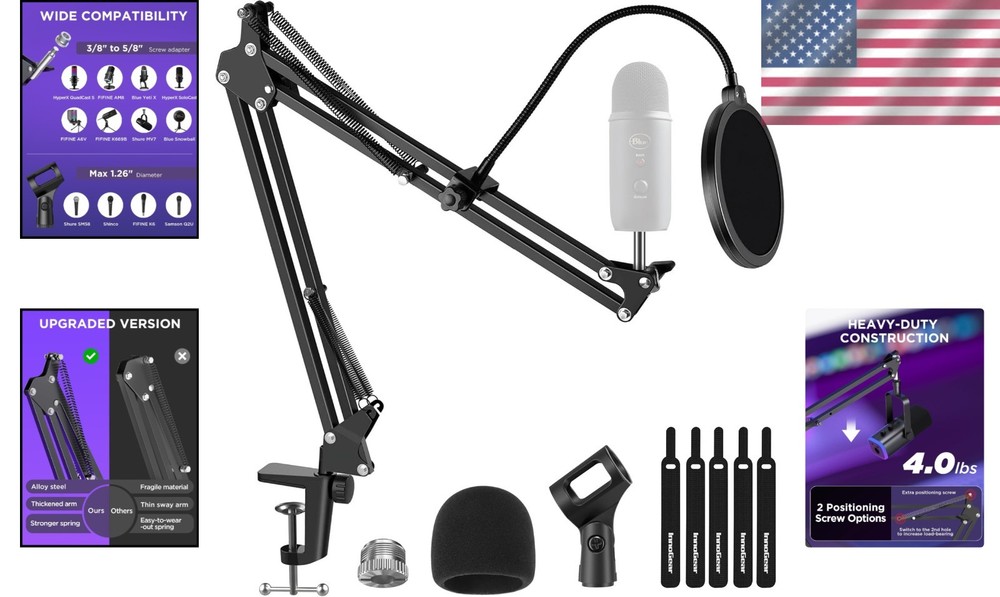 Heavy Duty Mic Stand & Pop Filter