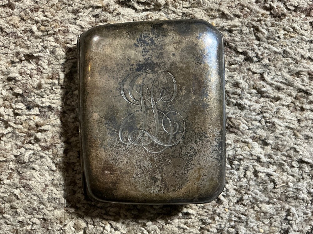 GORHAM Sterling Silver B150 Cigarette Case 3 oz pre 1918 DENTED needs cleaning