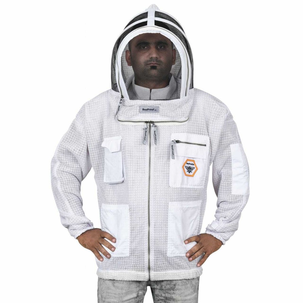 Beekeeper Ultra Ventilated 3 layer mesh Beekeeping Jacket Bee Hat Veil Large
