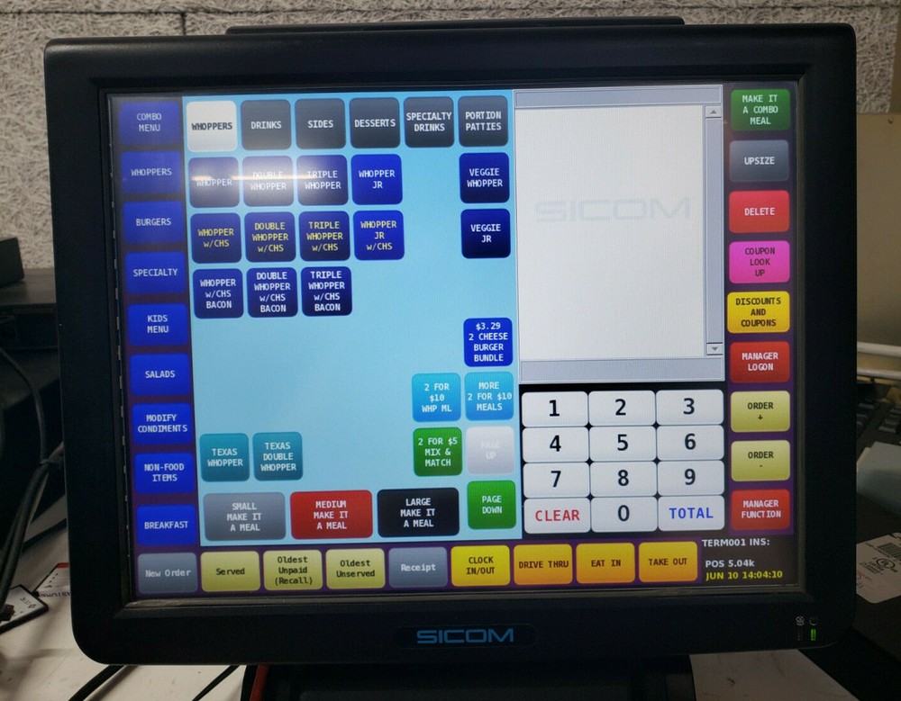 Sicom SL20 POS Terminal Register with Rear Display