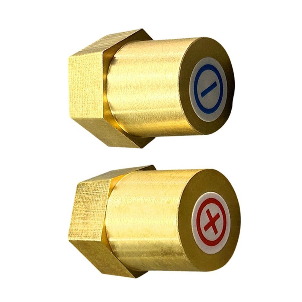 Brass Battery Terminals 2PCS with Compact Threads No Missing Teeth Design